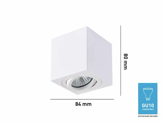 10 x gu10 opbouwspot armatuur rechthoekig zand wit kantelbaar klein - afbeelding 5 van  5