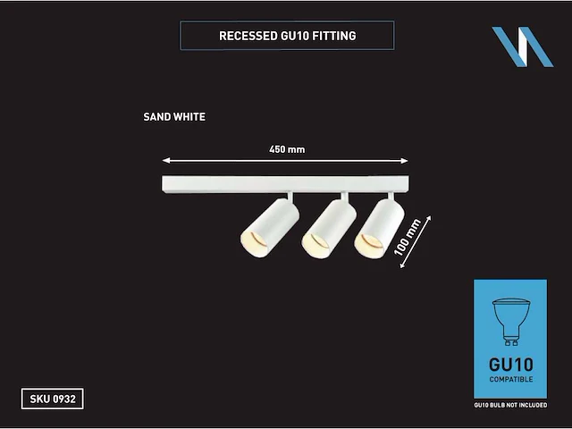 10 x gu10 opbouwspot armatuur triple cilinder zand wit draaibaar - afbeelding 2 van  2