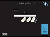 10 x gu10 opbouwspot armatuur triple cilinder zand wit draaibaar - afbeelding 2 van  2