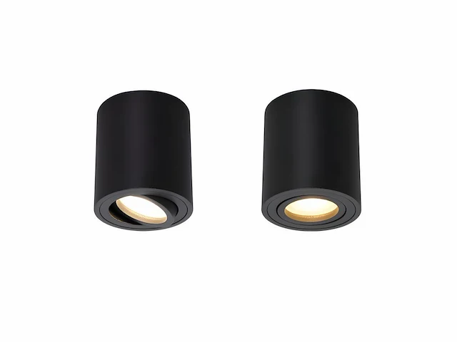 10 x gu10 opbouwspot armatuur zwart kantelbaar 8,4cm - afbeelding 1 van  6