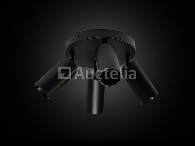 10 x gu10 ronde oppervlakte armatuur – 4 verstelbare spots – zwart – aluminium – ø200 mm – ip20 - afbeelding 2 van  5