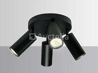 10 x gu10 ronde oppervlakte armatuur – 4 verstelbare spots – zwart – aluminium – ø200 mm – ip20 - afbeelding 5 van  5