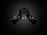 10 x gu10 ronde plafondlamp – 2 verstelbare spots – zwart – aluminium – ø120 mm – ip20 - afbeelding 2 van  4