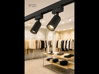 10 x gu10 verstelbare track spotlight – zwart – enkelfasig – ø58x80x114 mm – ip20 - afbeelding 2 van  5
