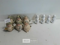 10 x hangdeco 4 x engeltje 8 cm + 6 x kerstmanhoofd 7 cm - afbeelding 1 van  3
