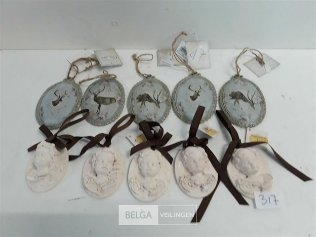 10 x hangdeco 5 x hert 5 x engel - afbeelding 1 van  3