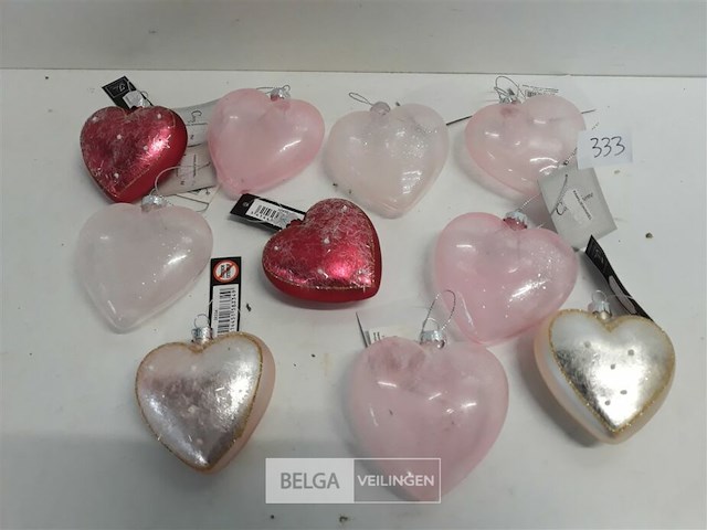 10 x hangdeco hartje +/-7 cm mix - afbeelding 2 van  3