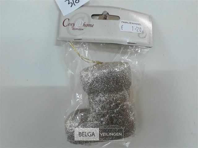 10 x hangdeco laars zilver glitter - afbeelding 3 van  3