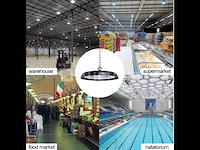 10 x highbay led slim 150w – 6500k koud wit – ufo ip65 waterdicht – 19.500 lm – zwart - afbeelding 4 van  5