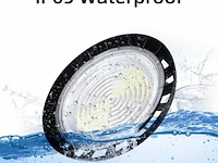 10 x highbay led slim 150w – 6500k koud wit – ufo ip65 waterdicht – 19.500 lm – zwart - afbeelding 5 van  5