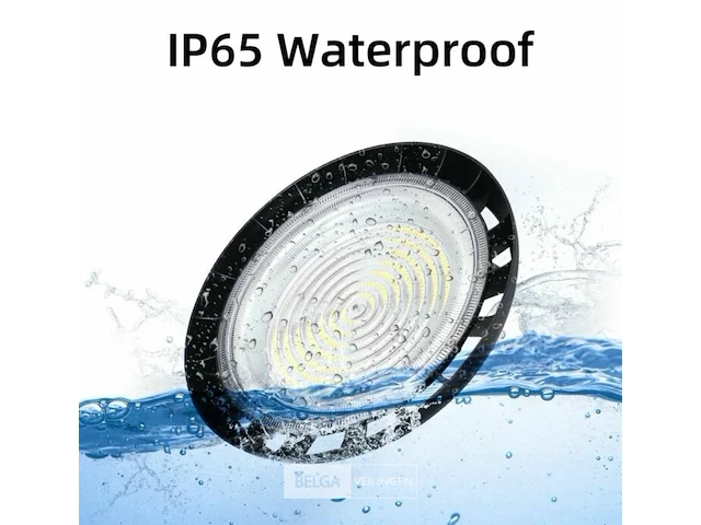 10 x highbay led slim 150w – 6500k koud wit – ufo ip65 waterdicht – 19.500 lm – zwart - afbeelding 6 van  6