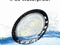 10 x highbay led slim 150w – 6500k koud wit – ufo ip65 waterdicht – 19.500 lm – zwart - afbeelding 6 van  6