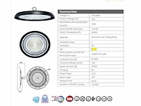 10 x highbay slim 150w - 130lm/w - ip65 - koud wit 6400k - afbeelding 4 van  4
