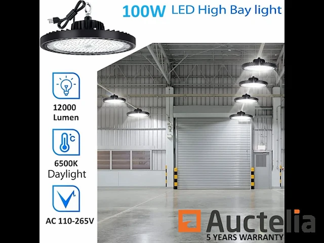 10 x highbay ufo 100w - pro design smd - dimbaar - lumileds philips - koud wit 6500k - afbeelding 5 van  10