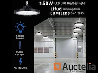 10 x highbay ufo 150w - pro design smd - dimbaar - lumileds philips - ip5 - koud wit 6500k - afbeelding 7 van  10