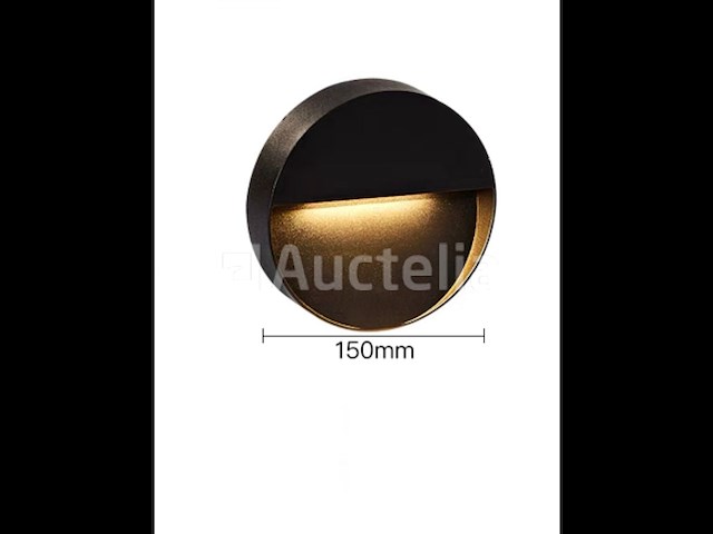 10 x inbouw ronde led trapverlichting – 6w – 540 lm – 3500k neutraal wit – zwart – ip54 waterdicht – (s-22r) - afbeelding 3 van  5