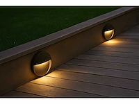 10 x inbouw ronde led trapverlichting – 6w – 540 lm – 3500k neutraal wit – zwart – ip54 waterdicht – (s-22r) - afbeelding 1 van  5
