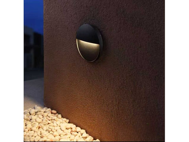 10 x inbouw ronde led trapverlichting – 6w – 540 lm – 3500k neutraal wit – zwart – ip54 waterdicht – (s-22r) - afbeelding 5 van  5