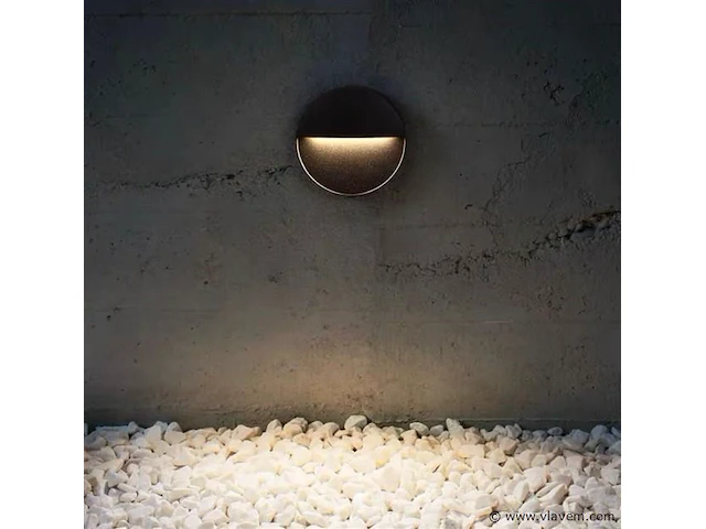 10 x inbouw ronde led trapverlichting – 6w – 540 lm – 3500k neutraal wit – zwart – ip54 waterdicht - afbeelding 2 van  5