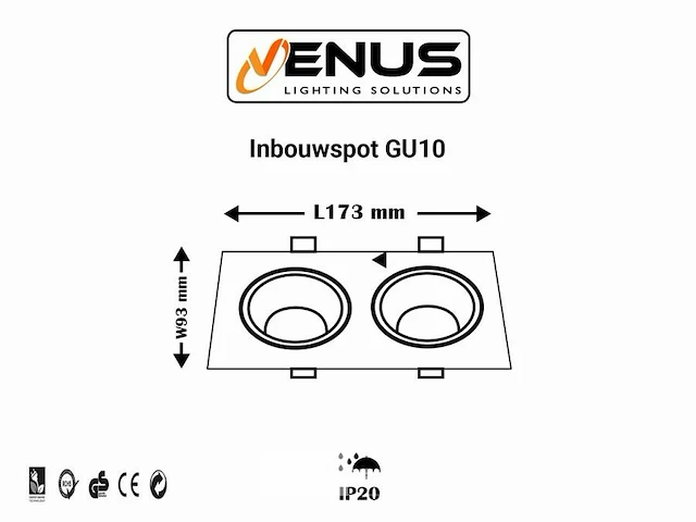 10 x inbouwspotfitting (ep-2) - verstelbaar - gu10 - wit/zwart - afbeelding 6 van  6