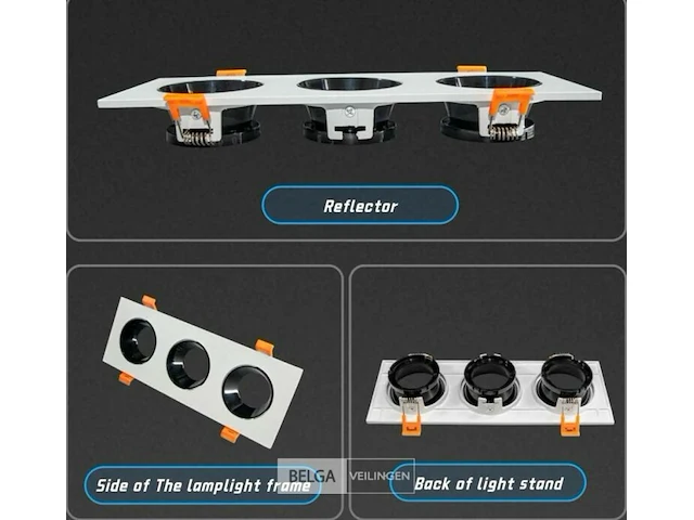 10 x inbouwspotfitting (ep-3) - verstelbaar - gu10 - wit/zwart - afbeelding 4 van  5