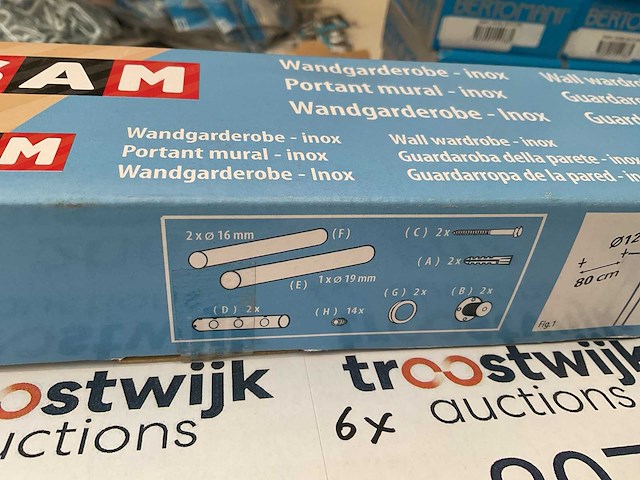 10 x inox wand kapstokken - afbeelding 4 van  5