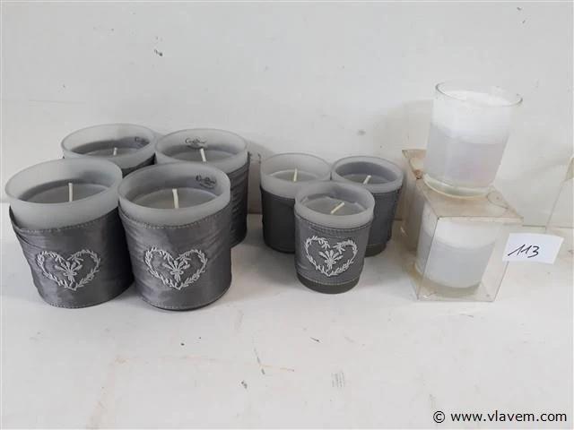 10 x kaars in glas 3 assorti - afbeelding 1 van  2