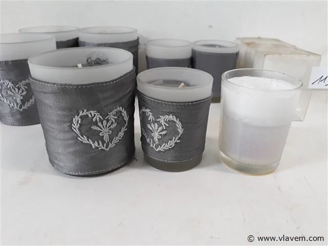 10 x kaars in glas 3 assorti - afbeelding 2 van  2