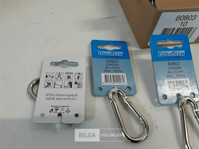 10 x karabijnhaak galva 60x6 mm - afbeelding 3 van  3