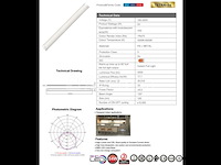 10 x led batten 54w – 150cm – 4000k blanc neutraal – stofdicht – 30.000h - afbeelding 4 van  5