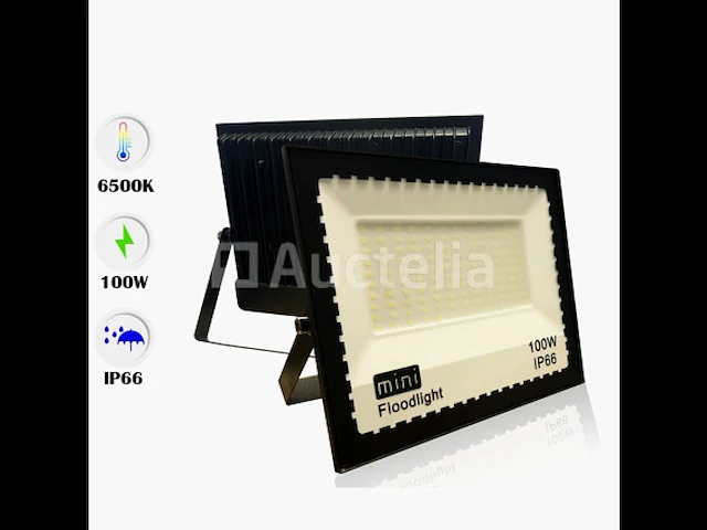 10 x led breedstraler 100w mini smd - 6500k koud wit - afbeelding 1 van  3