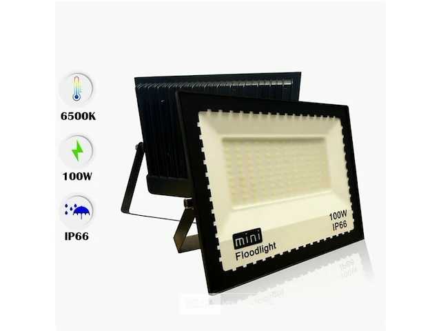 10 x led breedstraler 100w mini smd - 6500k koud wit - afbeelding 1 van  4