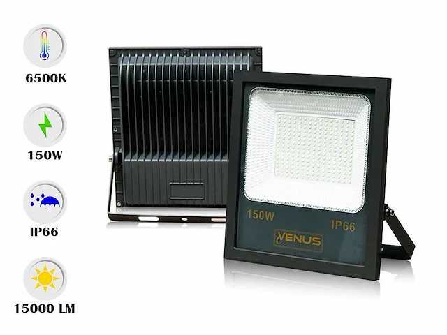 10 x led breedstraler 150w - 6500k koud wit - waterdicht ip66 - afbeelding 1 van  4