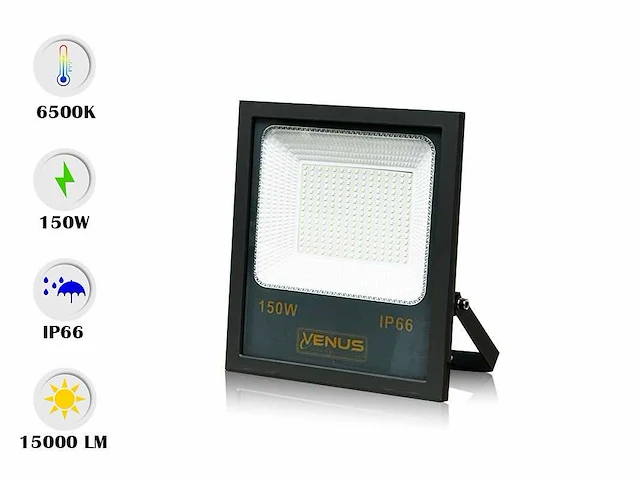 10 x led breedstraler 150w - 6500k koud wit - waterdicht ip66 - afbeelding 2 van  4