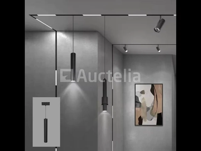 10 x led hangspot op magneetrail 48v - 4200k neutraal wit -20w - zwart - afbeelding 2 van  4