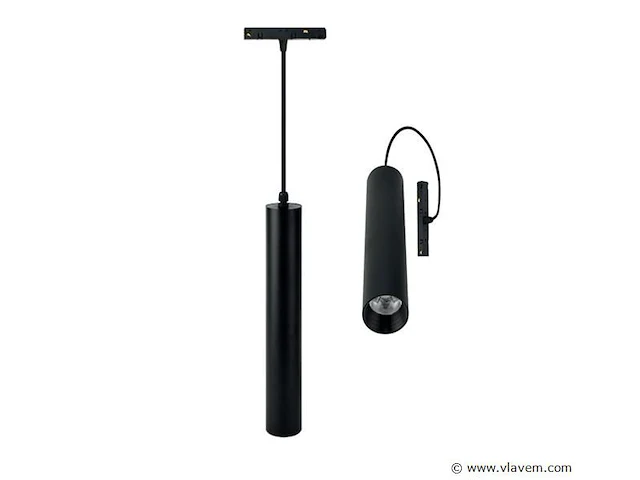 10 x led hangspot op magnetische rail 48v - 4200k neutraal wit -20w - zwart - afbeelding 2 van  4