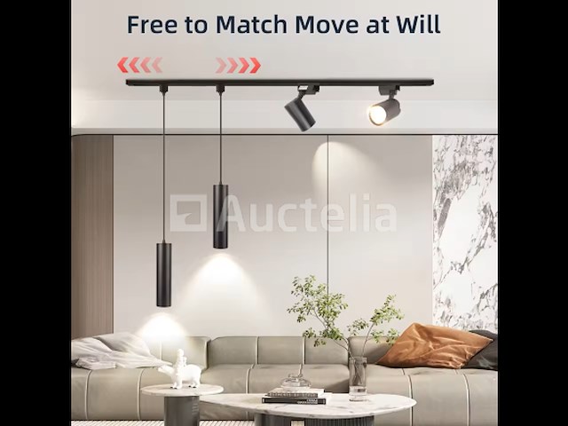 10 x led hangspot op magnetische rail 48v - 4200k neutraal wit -30w - zwart - afbeelding 3 van  4