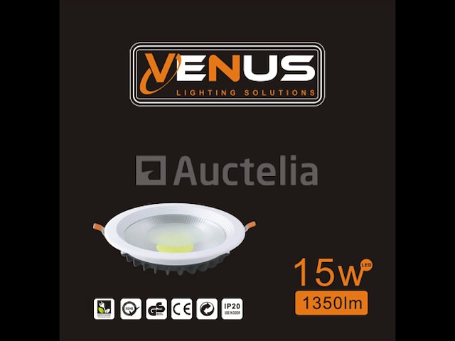 10 x led inbouwspot – 15w – 3000k warm wit – cob – rond – 1350 lm – ø180 mm – ip20 - afbeelding 3 van  5