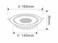 10 x led inbouwspot – 15w – 3000k warm wit – cob – rond – 1350 lm – ø180 mm – ip20 - afbeelding 4 van  5