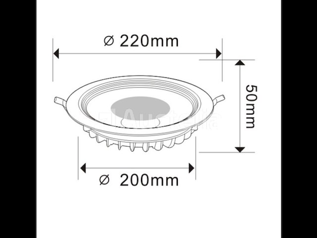 10 x led inbouwspot – 30w – 3000k warm wit – cob – rond – 2700 lm – ø300 mm – ip20 - afbeelding 3 van  4