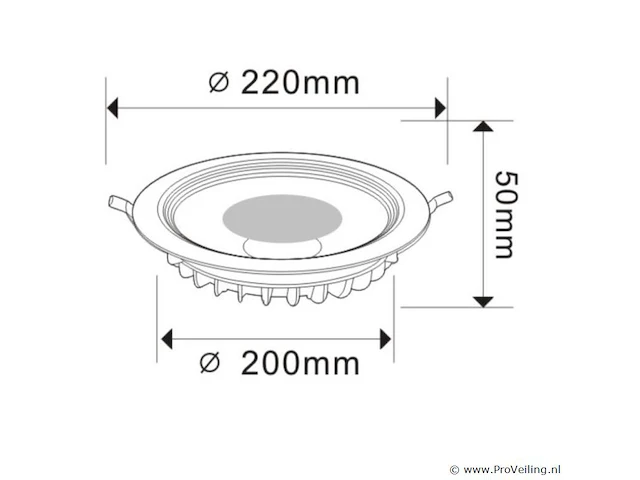 10 x led inbouwspot – 30w – 3000k warm wit – cob – rond – 2700 lm – ø300 mm – ip20 - afbeelding 4 van  4