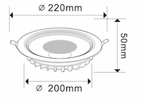10 x led inbouwspot – 30w – 3000k warm wit – cob – rond – 2700 lm – ø300 mm – ip20 - afbeelding 4 van  4