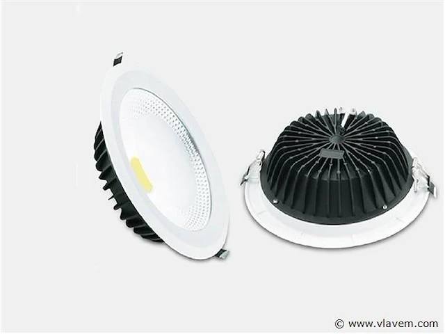10 x led inbouwspot – 30w – 3000k warm wit – cob – rond – 2700 lm – ø300 mm – ip20 - afbeelding 2 van  4