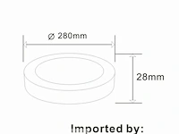 10 x led paneel - rond - 30w opbouw - kleur kader : wit 3000k ((warm wit)) - afbeelding 4 van  5