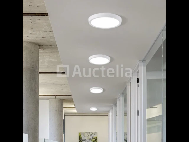 10 x led paneel - rond - 30w opbouw - kleur kader : wit 6500k (koud wit) - afbeelding 2 van  4