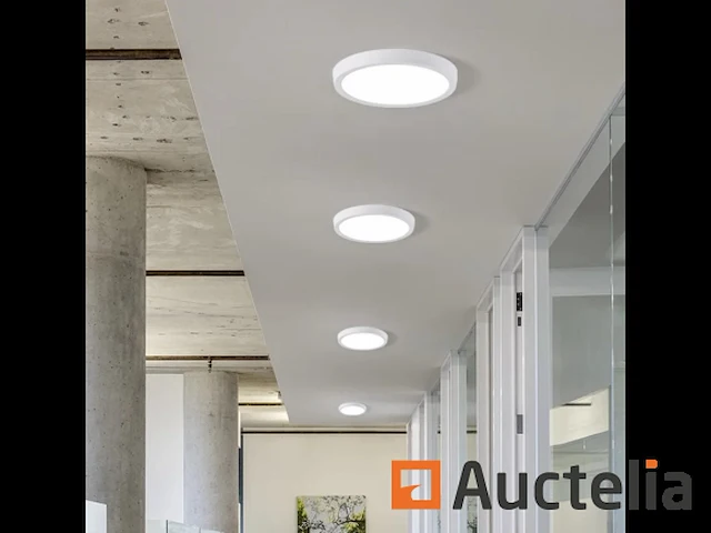 10 x led paneel - rond - 30w opbouw - kleur kader : wit 6500k (koud wit) - afbeelding 3 van  4