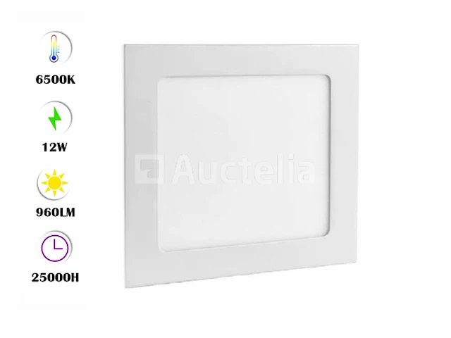 10 x led paneel 12w - led smd - inbouw - vierkant - 6500k (daglicht) - afbeelding 3 van  4