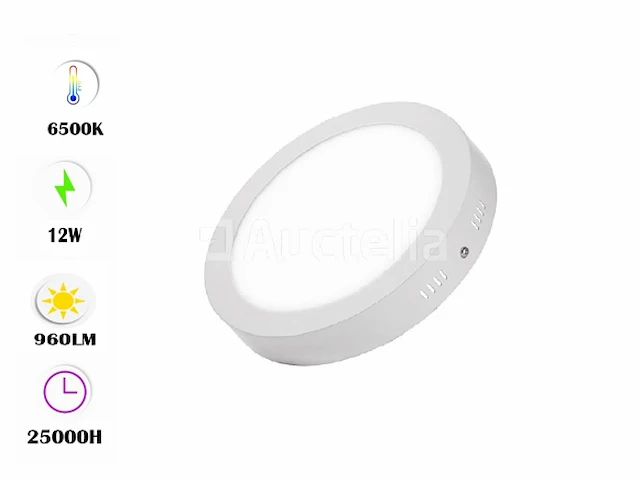 10 x led paneel 12w - led smd - opbouw - rond - 6500k (daglicht) - afbeelding 3 van  4