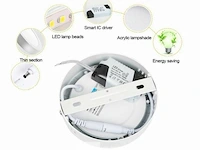 10 x led paneel 12w - led smd - opbouw - rond - 6500k (daglicht) - afbeelding 3 van  5