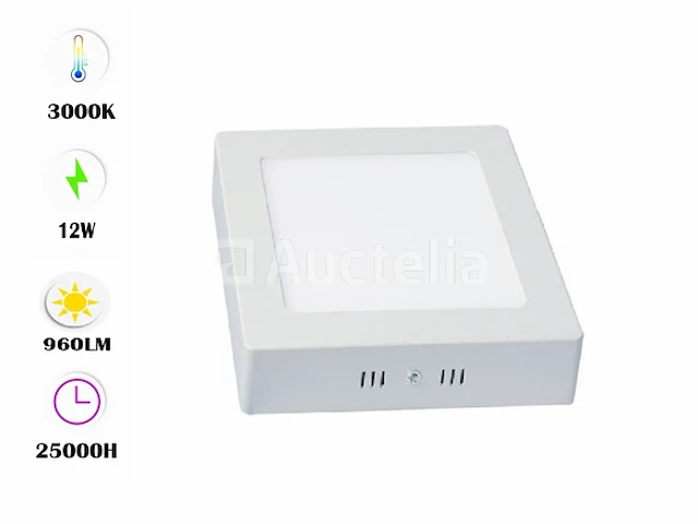 10 x led paneel 12w - led smd - opbouw - vierkant - 3000k (warm wit) - afbeelding 2 van  4
